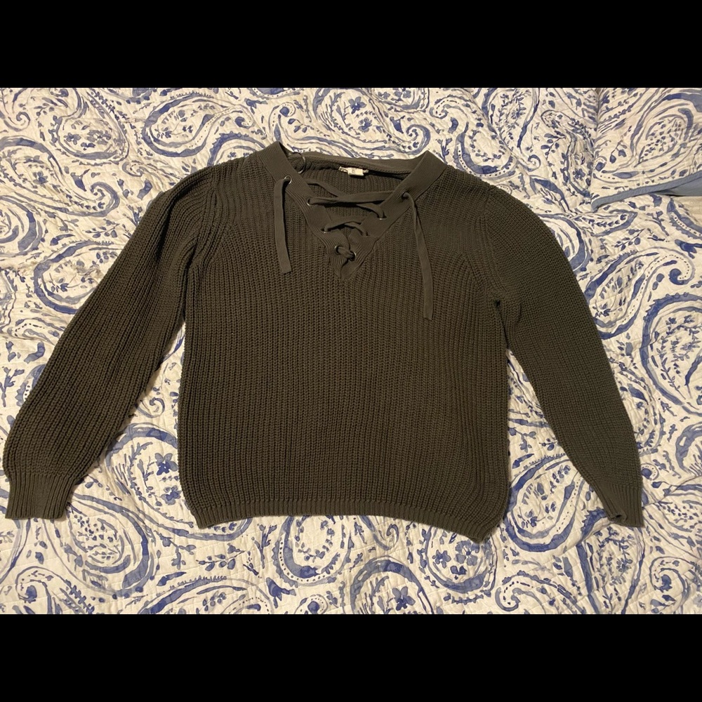 Army green sweater